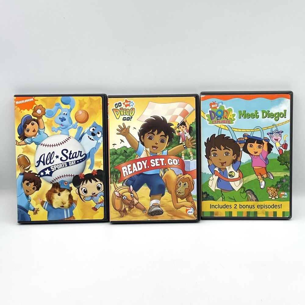 2003-2009 Nick Jr DVD Lot Dora Diego All-Star Sports Day Ready Set Go Meet Diego